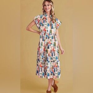 Crosby Maxi dress in fun print- Small